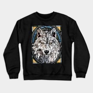 White wolf face Crewneck Sweatshirt